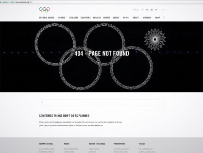Эффектная страница 404 - троллинг от Olympic.org
